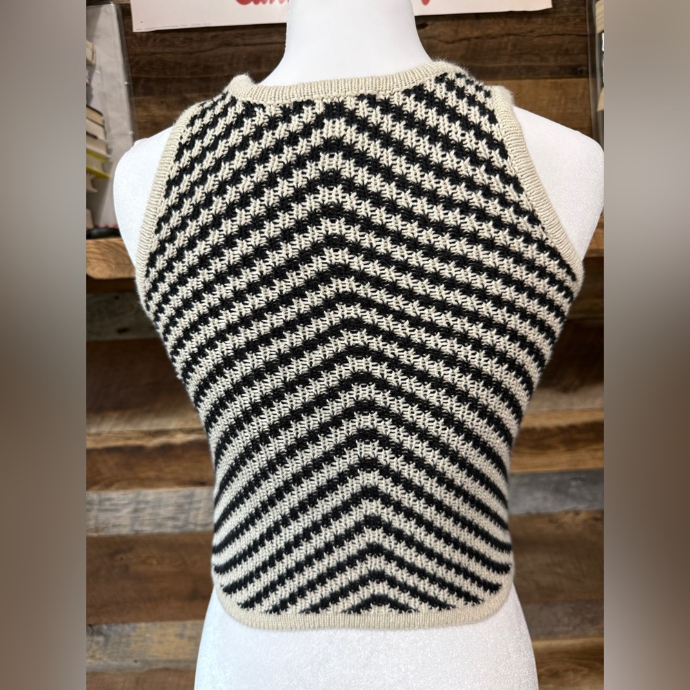 GB girls Black & Cream Striped Knit Halter Tank - Picture 3 of 3